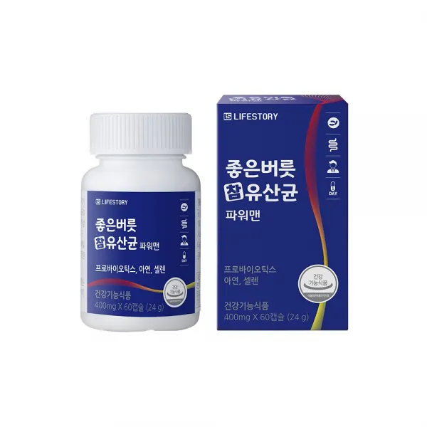남성유산균 가족유산균/ 좋은버릇 참 유산균 파워맨 2 4 6개월분 /프로바이오틱스 아연 신바이오틱스 1박스