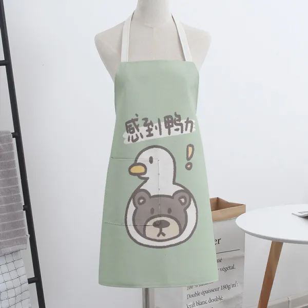 아일랜드 조리사앞치마 붐비다 곰돌이 큐트 민소매 퀼트 실내 주방 키친 베이킹 밥함 남성 여성 둘레 허리 요리사 드옷커버, 앞치마 -붐비다 곰돌이 4
