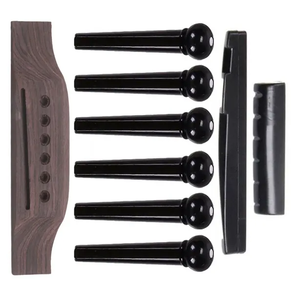 Exceart 9 개 어쿠스틱 기타 브리지 핀 안장 너트 안장 너트 핀셋 기타 브리지 브리지 부품 교환 곳곳 기타베이스