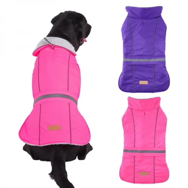 애완 동물 강아지 겨울 반사 옷 개 방풍 자 켓 봉 제 안 감 중형 대형 개 windproof 따뜻한 애완 동물 의류에 대 한