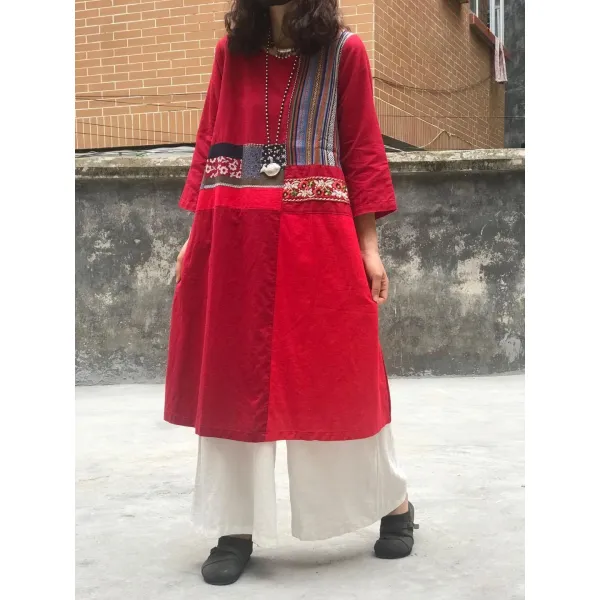 Bear 패치워크 원피스 짜집기 의상 여자 누더기 패션 Gc 000080623