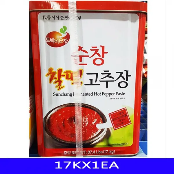 찰떡 고추장 한식 음식재료 토박이순창 말통 17KX1EA - (고추장/캔/말깡/말통/업소용식자재/대용량식자재), 본상품선택