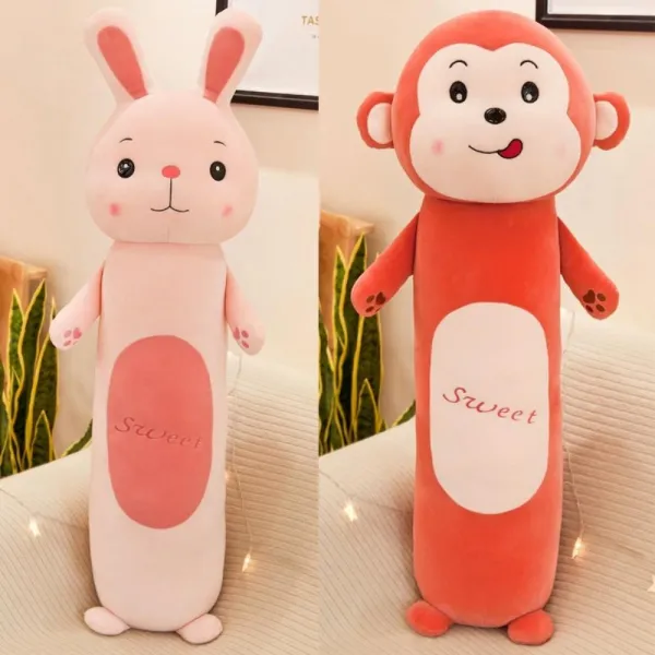 안고자는인형 안고자는베개 긴베개 다리베개 애착인형 대형인형 개구리 사자 원숭이 토끼 바디필로우 죽부인 빅쿠션 인형 숙면 다리쿠션 롱 쿠션, 토끼+원숭이