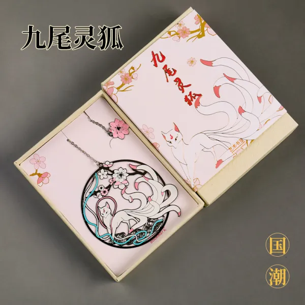 북마크 고궁 환적 복숭아꽃 구미호 여우 백봉황 금속 고풍 책갈피 클래식한 중국스타일 선물, T02-구미호
