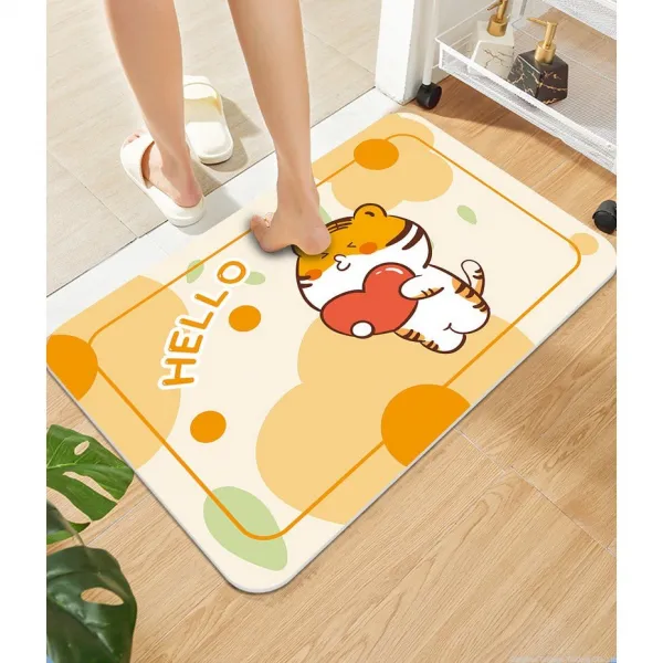다국적 만화 규조 진흙 쿠션 욕실 쿠션 미끄럼 방지 발판 화장실 흡수 쿠션 가정용 쿠션 카펫, 침착하다