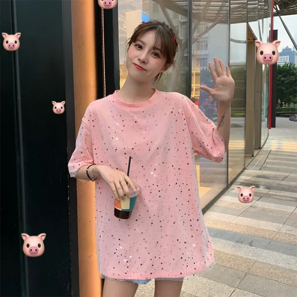 블랙바바 여성 루즈핏 롱 티셔츠a19052207