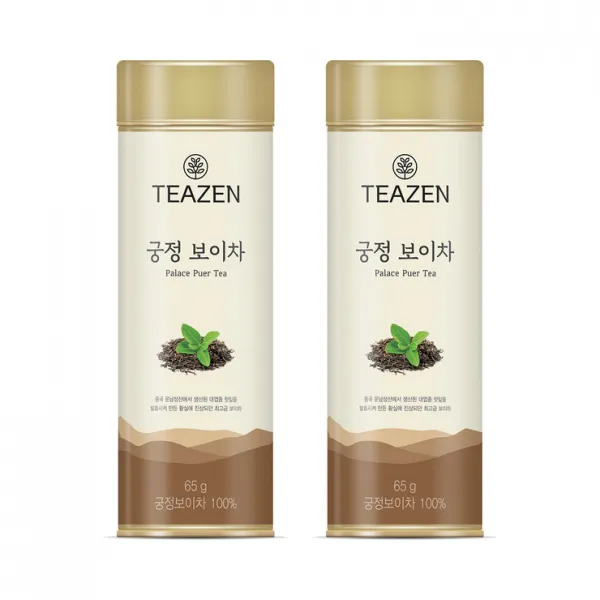[톡톡92] 떫은맛이 덜해 부드럽다 티젠 궁정 보이차 65g x 2개 (당일발주)
