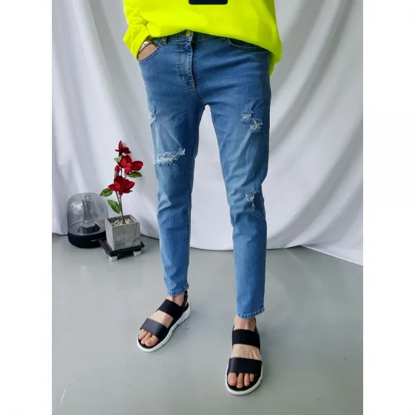 피노치 남자빅사이즈 여름 디스트로이드 찢청 청바지