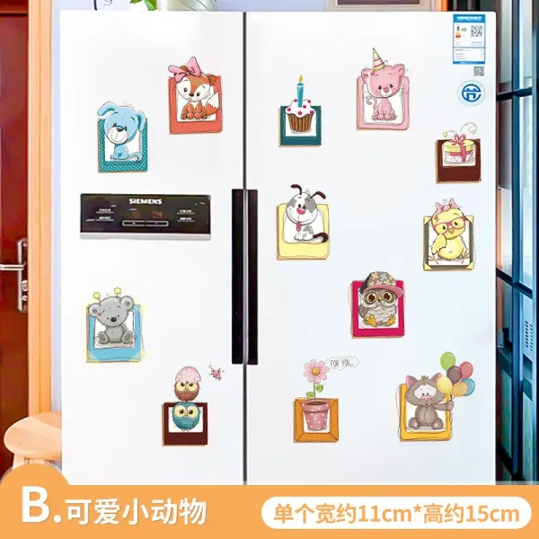 냉장고 애니메이션 벽 그림 구궁격 큐트 따르다 마음에 와 닿다 거실 가능 제거 인테리림 B타입 큐트 숏 동물