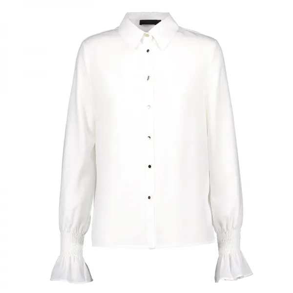 일양 상의 춘추 신설방 셔츠 여 슬랙스 슬림해 보이고 트렌디 플레어 소매 긴팔 3087