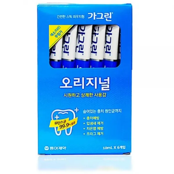 45 도우유통 / 가그린 일회용스틱 가글 10ml 6포 리필가글 가글스틱 상쾌함 사무실가글 입속청결도구 구강청결제, 단일 수량