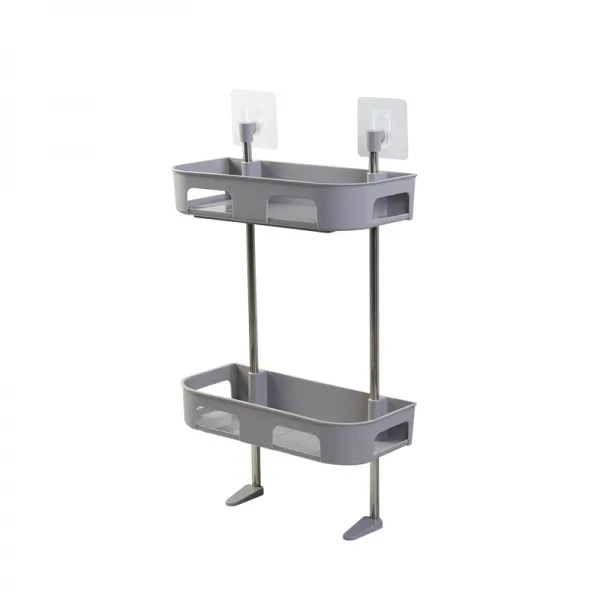 화장실 수납 신기 변기 윗면 선반 욕실 펀칭 바닥 다기능 샤워젤 그레이 2층