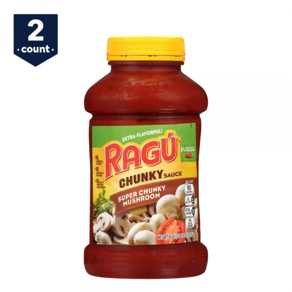 Ragu 라구 청키 머쉬룸 파스타소스 1.2kg 2팩 Super Chunky Mushroom Pasta Sauce, 1개, 0ml