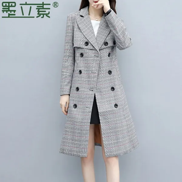 Molisu 여성 체크패턴 트렌치코트 44454035