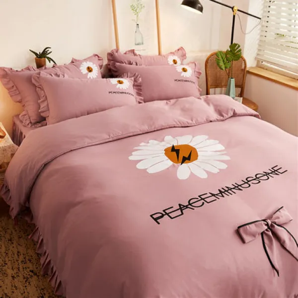 이불커버 리틀데이지 비스코스 사종 커버여름 스타일침대 용품 맨몸으로수면 실크 유럽식 침대스커트 C03 2.0m 6.6피트 침대