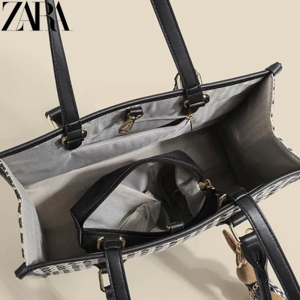 귀여운 여대생 자라 여성 가방 예쁜 휘뚜루마뚜루 출근룩 핸드백 린디백 에코백 ZARA 블랙