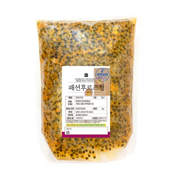 봄봄푸드 1kg 2kg 대용량 과일청 수제청 카페 납품 에이드 스무디 라떼, B17_패션후르츠청2kg, 1개