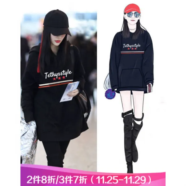 말다툼 원피스 맨투맨 가나더더미 가을 겨울 신형 양멱 송조아스타와 같은 여장 옷 한판 루즈남 남남학(2)