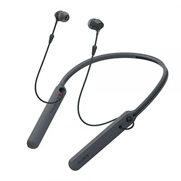 SONY 소니 무선 이어폰 WI-C400 : Bluetooth 대응 최대 20시간 연속 재생 카날형 마이크 첨부 2017년 모델 블랙 B, 상품명참조