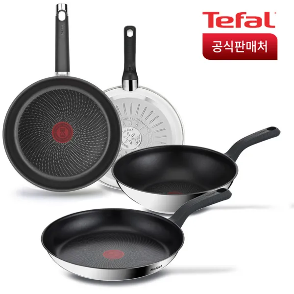 [세트] 테팔 인덕션 에센스쿡 후라이팬 2종3종세트, 5-2종(웍28+28유리뚜껑)