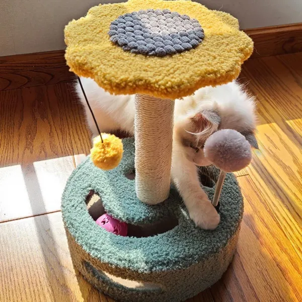 고양이 나무 기둥 장난감 캣 고양이용품 스크래쳐 해바라기
