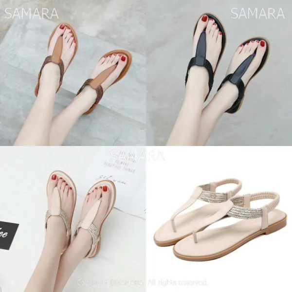 Qterra 특허브랜드 소프트 빅사이즈 편한 플랫 샌들 여성 비치 조리 슈즈