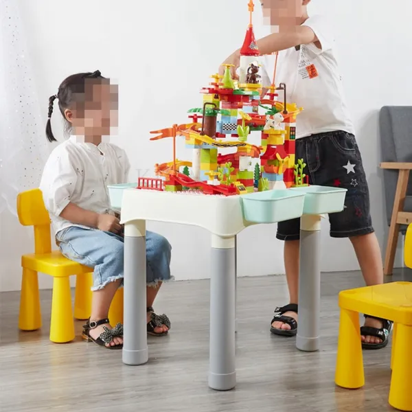 kirahosi 아동 블럭놀이 블록테이블 다기능 장난감 크리스마스선물 6호+덧신증정 AF07br1i, 화이트 2+600+155