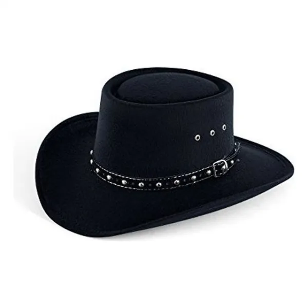 웨스턴 인조 펠트 도박꾼 카우보이 모자 Black S /