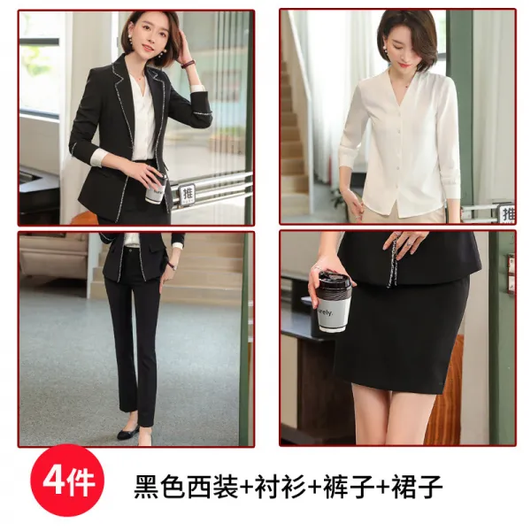 강연자 오피스룩 양성 겨울 가을 셋업 여성 스타일리시 면접정장
