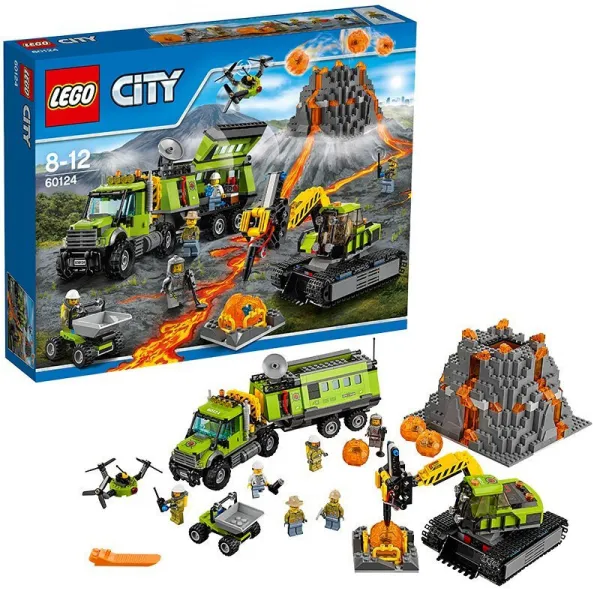 레 고 Lego 도시 시리즈 City 조기 교육 인 스 터 드 블록 장난감 5 12 세 2017 New 화산 탐험 기지 60124