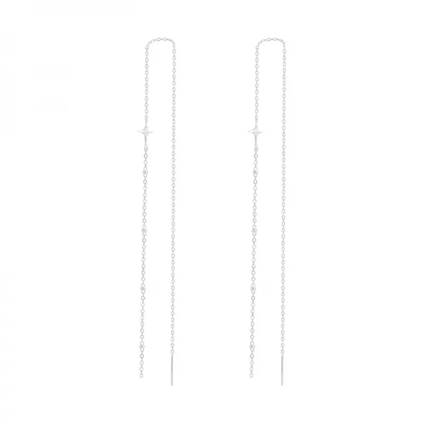 S925 은 넷 별 롱 귀 선 심플 개성 디자인 센스 앳 얼굴 슬림하게 보이는 귀걸이 여