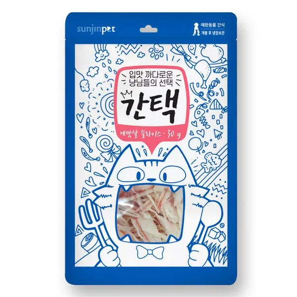 간택 게맛살 슬라이스 고양이간식 건조간식, 1개