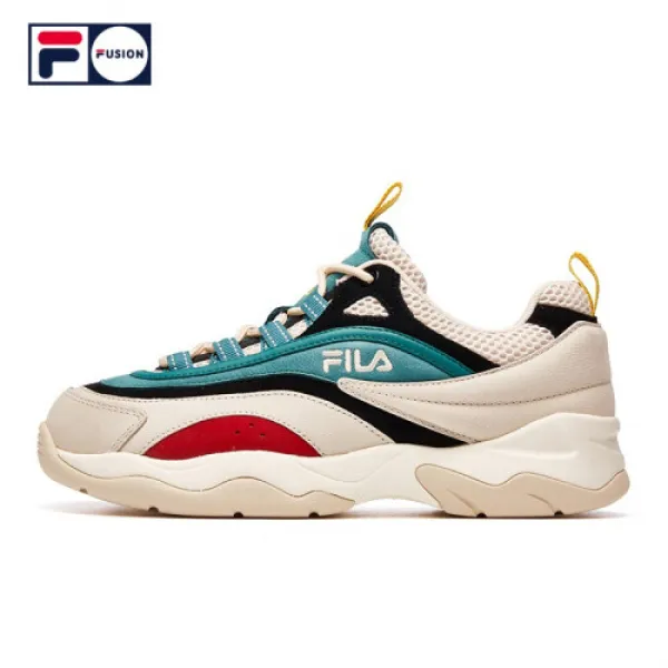 (FILA FUSION 펠랑녀 양친화 2019신 캐주얼 슈즈 복고 러닝 스니커즈 미백 딥 그(2369)