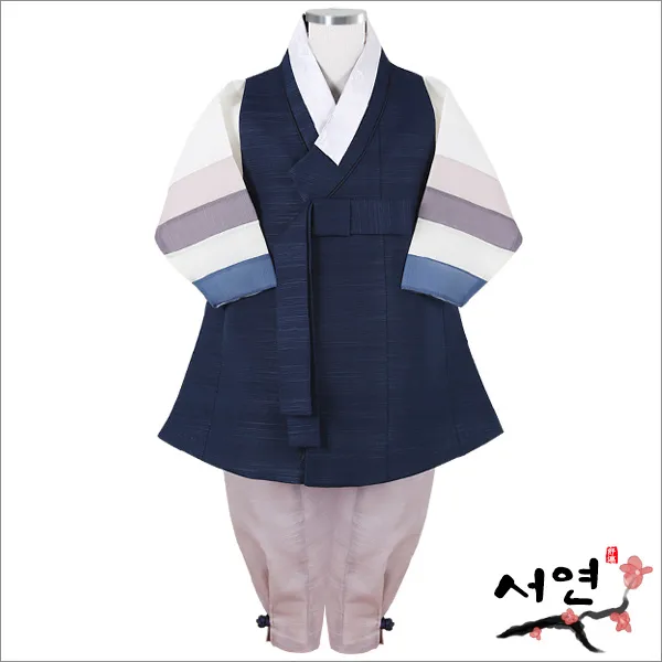 서연한복 HJ_1971 아람찬곤색사동 백일한복 돌부터 15세까지 남아한복