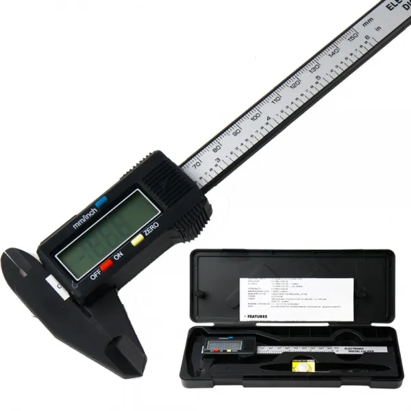 버니어 캘리퍼스 전자 거리 내경 외경 높이 디지털 유표 Lcd 고정밀도 150mm 보석과 놀이를위한 탄소 섬유 플라스틱 전자 디지털 방식으로 캘리퍼스 0 150mm개