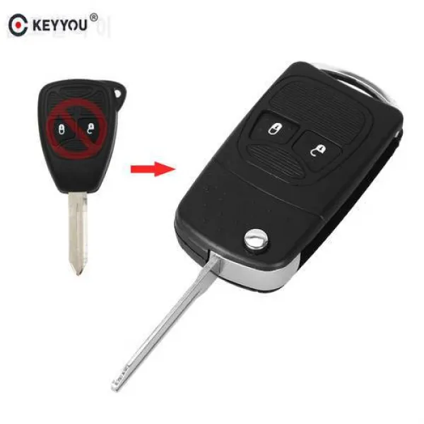 KEYYOU 원격 수정 접이식 키 플립 쉘 케이스 크라이슬러 지프 나침반 언쟁