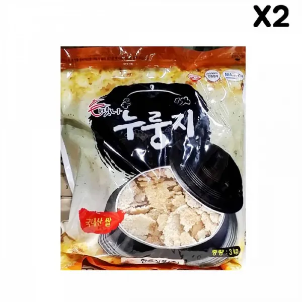 FK 한도식품 누룽지 3Kg X2 즉석음식 누룽지 눌은밥 끼니대용 아침간편식 간편음식 간편아침
