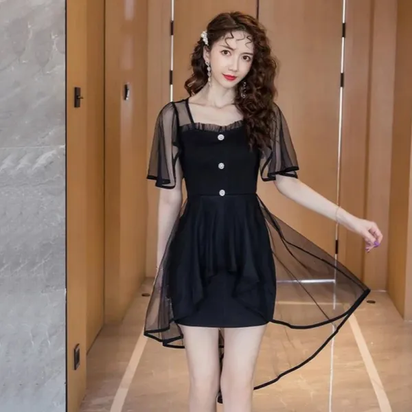 나혼자잘산다 매너 소흑 여름 초콜렛색 본풍 언발 슬림핏 나이트클럽 여성의류 스윗