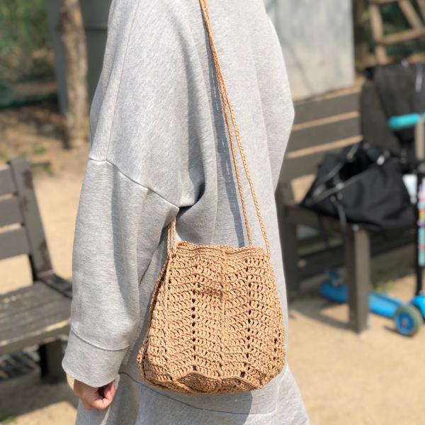 알로하실 aloha 야야망태기 캐주얼 버전 네트백 뜨개질 DIY 패키지, 우드