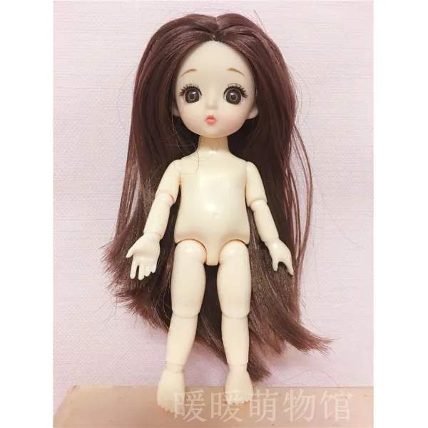 8부 BJD 몽리 3D 진짜 눈 라이크 맹아 풀 가죽 관절 체소꿉놀이 공주, 씰브라운배포누드하이대략16cm~다섯개를사다