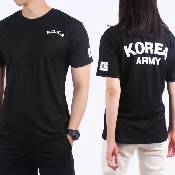 군화와고무신 쿨링 ROKA 검정 로카티 반팔 티셔츠