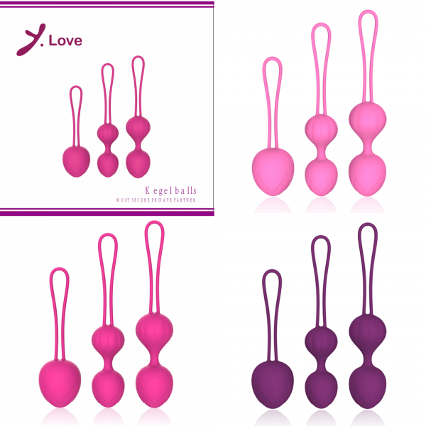 Y.Love 케겔볼 3 color 질 운동 기구 여자 케겔 골반 괄약근 수축 힙업 산후 허벅지안쪽, 피치, 1개