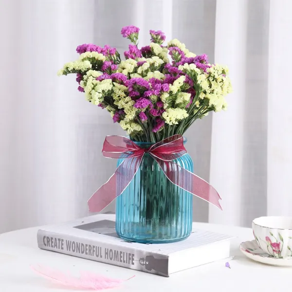 윈난성 잊지 마세요 나는 생화꽃 꽃꽂이 말린꽃 프리저브드꽃다발 실내 진열 풍건 진짜 하늘에 별이 가득하다 꽃병 레드 물_ 엘로 물 있음 블루 보틀 말린꽃 가방