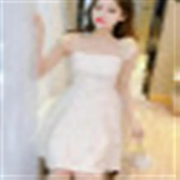 비비위 원피스 여성 봄여름 시폰 2019 나시 원피스 한판 롱 슬림 슬림핏 망사핏으로 작은 살구색 M