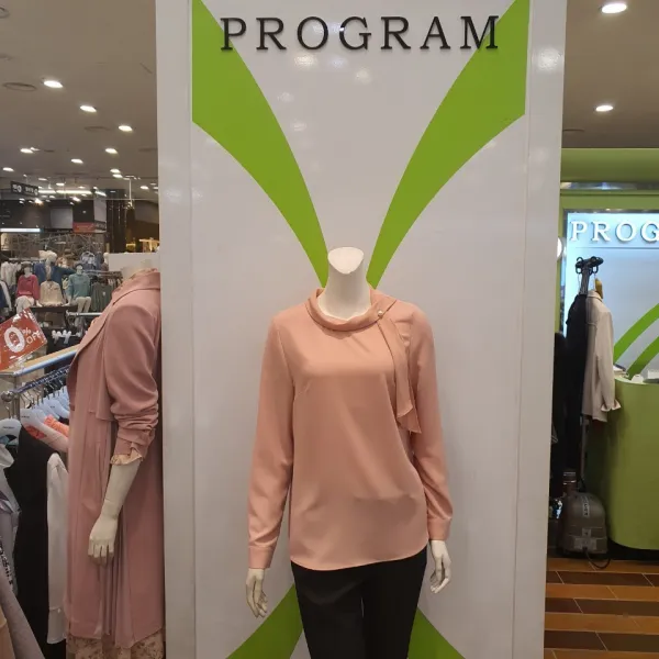 프로그램 배색 속도지 블라우스 P191B020