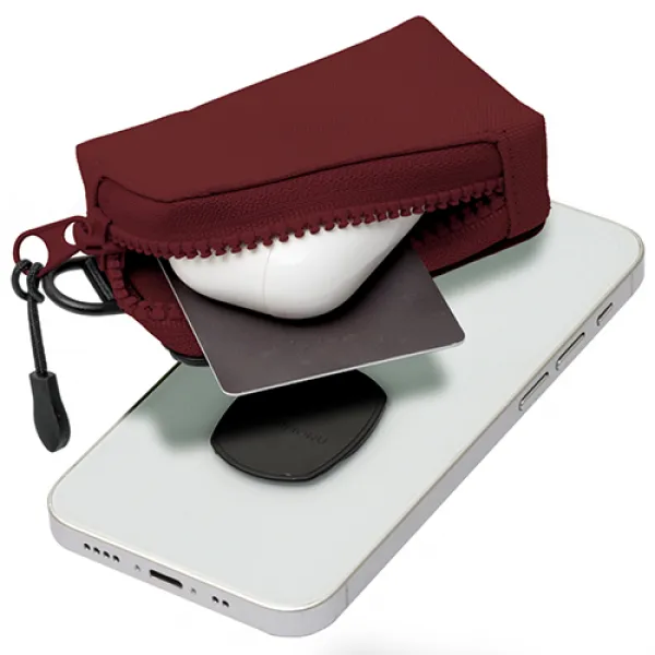 신지마운트 미니집 수납깡패 에어팟 카드 다용도 멀티 핸드폰 파우치 1개 와인레드