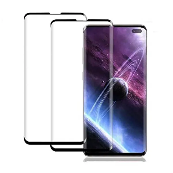  2 팩 갤럭시 S10 플러스 화면 보호기의 Hd 강화 유리 화면 보호기 스크래치 방지 No 거품 Samsung Galaxy S10과 S10 5g와 호환되는 3d 곡선 유리 본상품