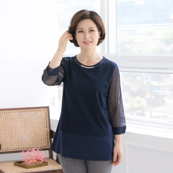 엄마옷 마담4060 즐거운설레임티셔츠 TE005016