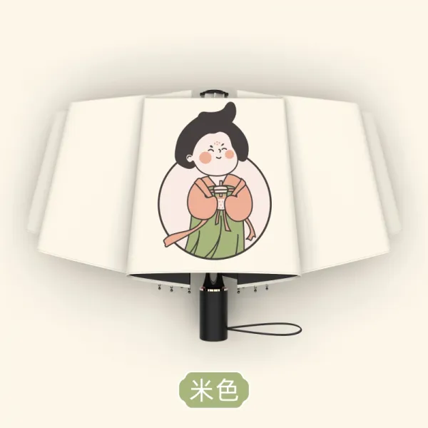 기타 우산 국풍우 양용 고풍 수동 8골 흑고무 자외선 차단 파라솔