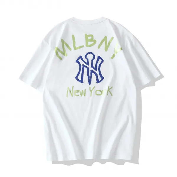 Mlbny 양키스 반팔 T 셔츠 남성 조수 브랜드 반팔 여름 커플 느슨한 스포츠 기능 그물 빨간색 동정심